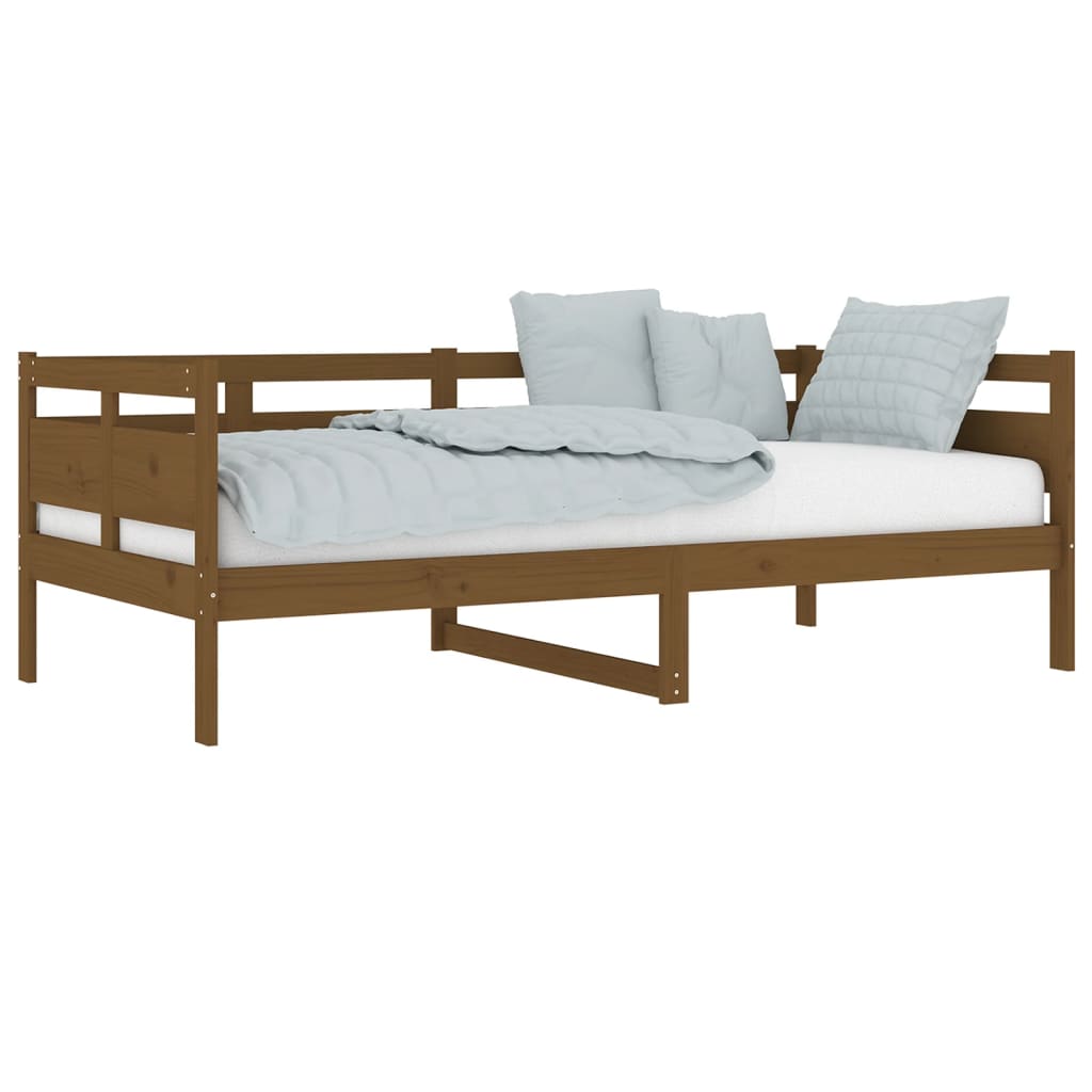 Lit de repos en pin massif marron miel 90x190 cm