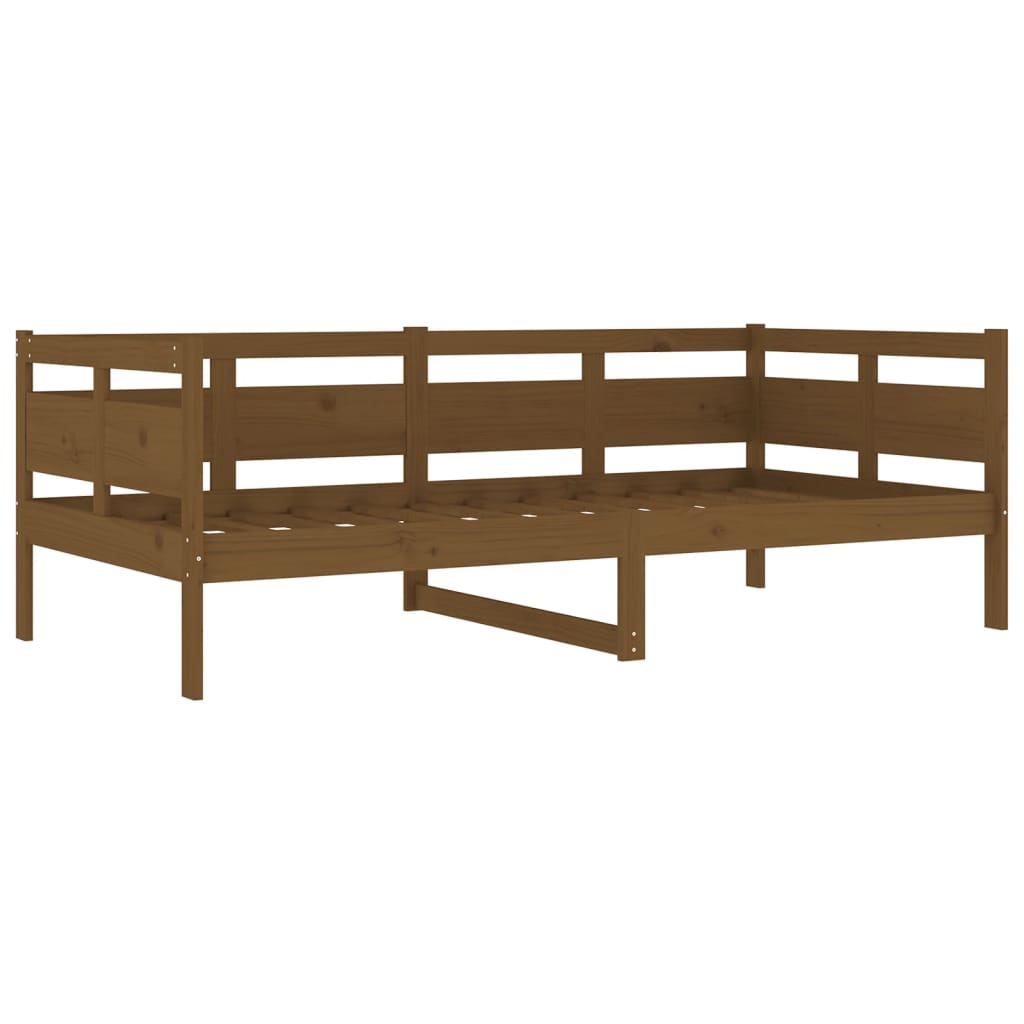 Lit de repos en pin massif marron miel 90x190 cm