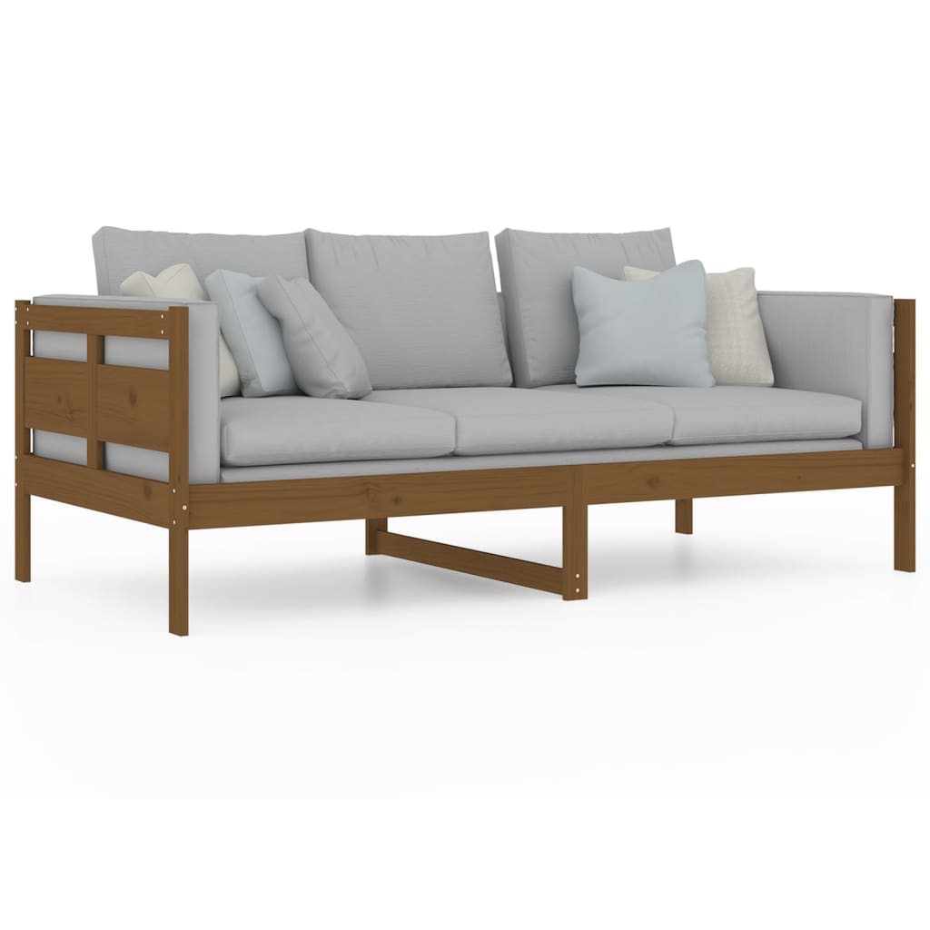 Lit de repos en pin massif marron miel 90x190 cm