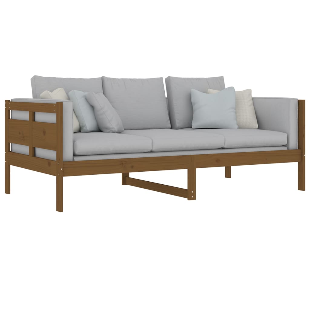 Lit de repos en pin massif marron miel 90x190 cm