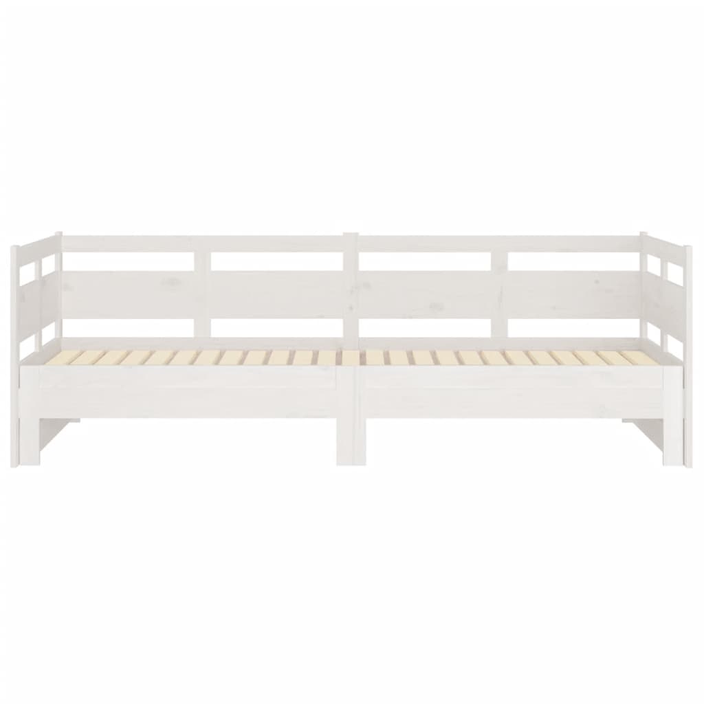 Lit de repos extensible en pin massif blanc 2x(90x200) cm