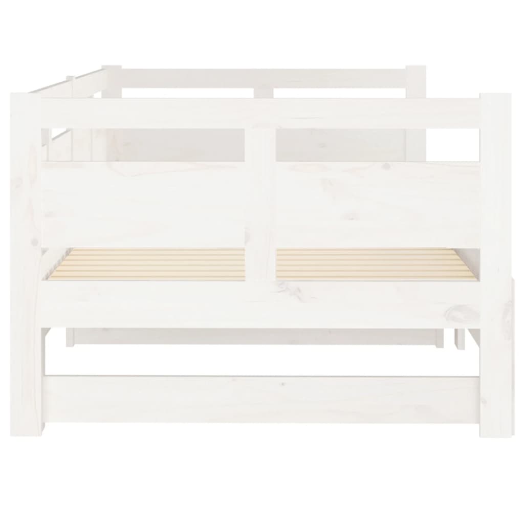 Lit de repos extensible en pin massif blanc 2x(90x200) cm