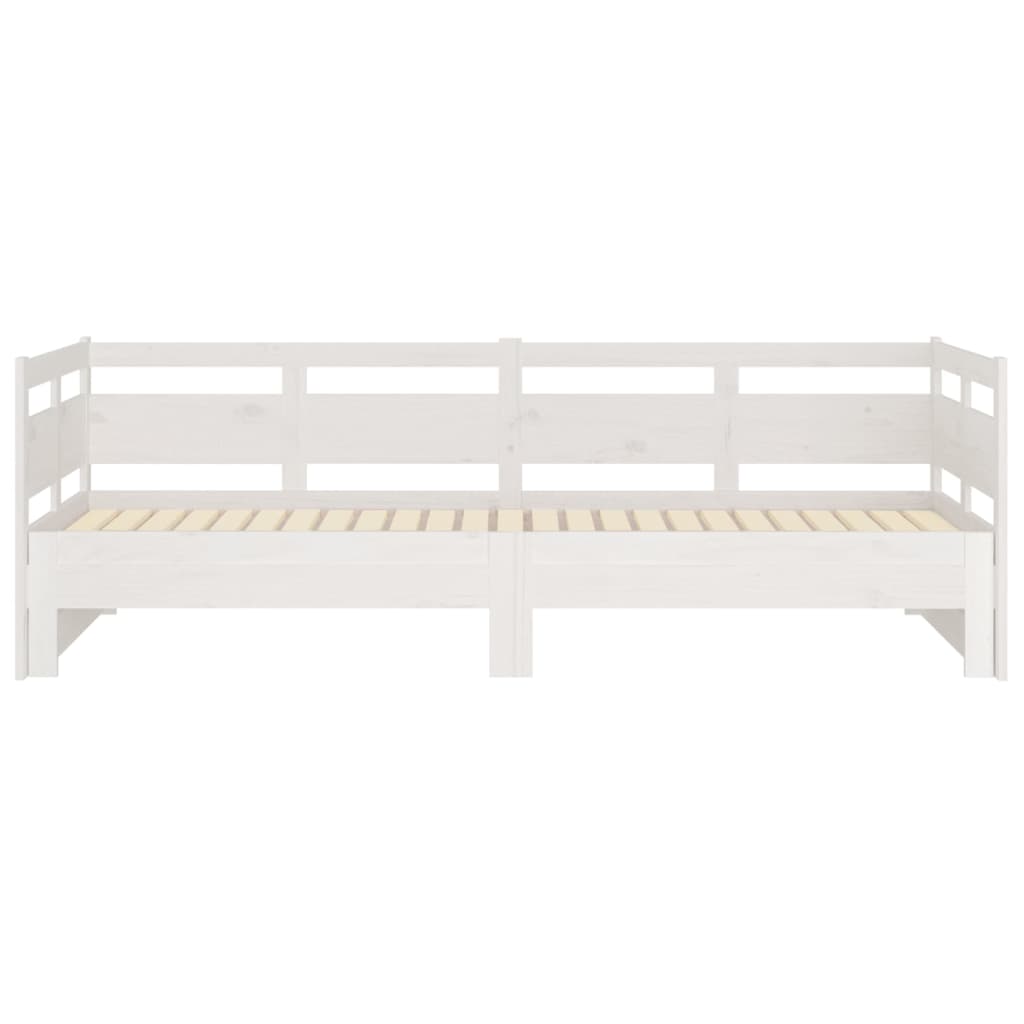 Lit de repos extensible en pin massif blanc 2x(90x190) cm