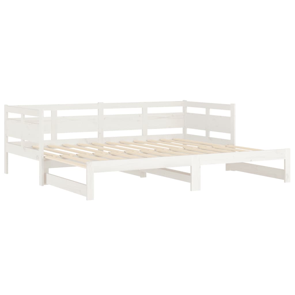 Lit de repos extensible en pin massif blanc 2x(90x190) cm