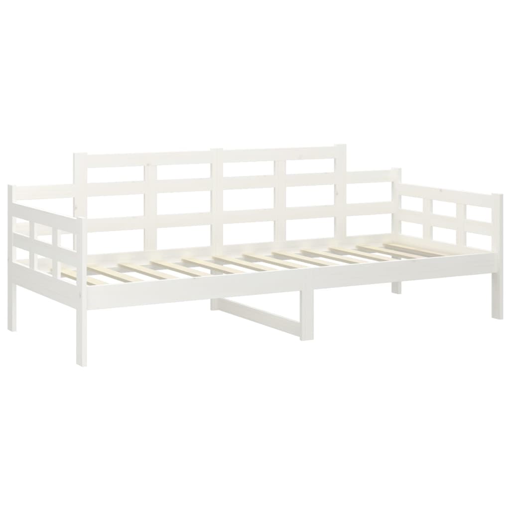 Lit de repos en pin massif blanc 90x200 cm