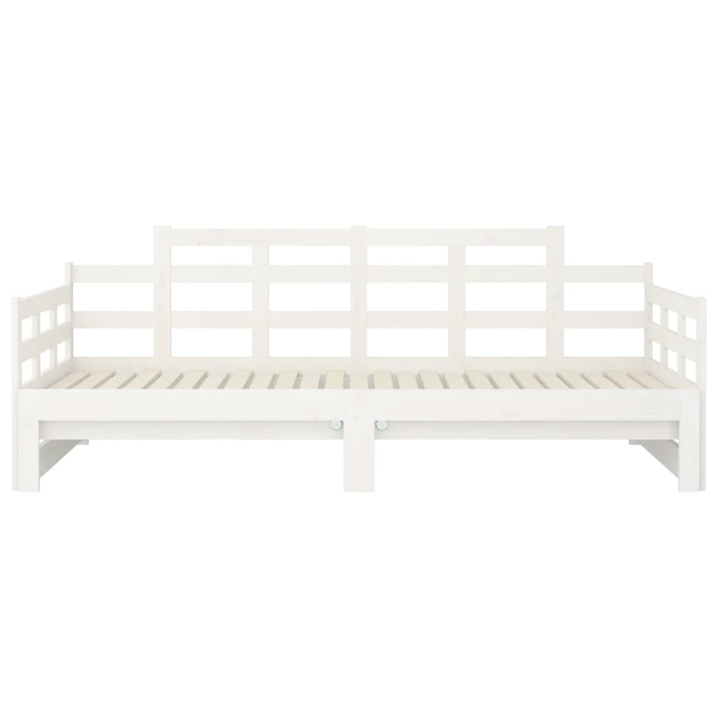 Lit de repos extensible en pin massif blanc 2x(90x200) cm