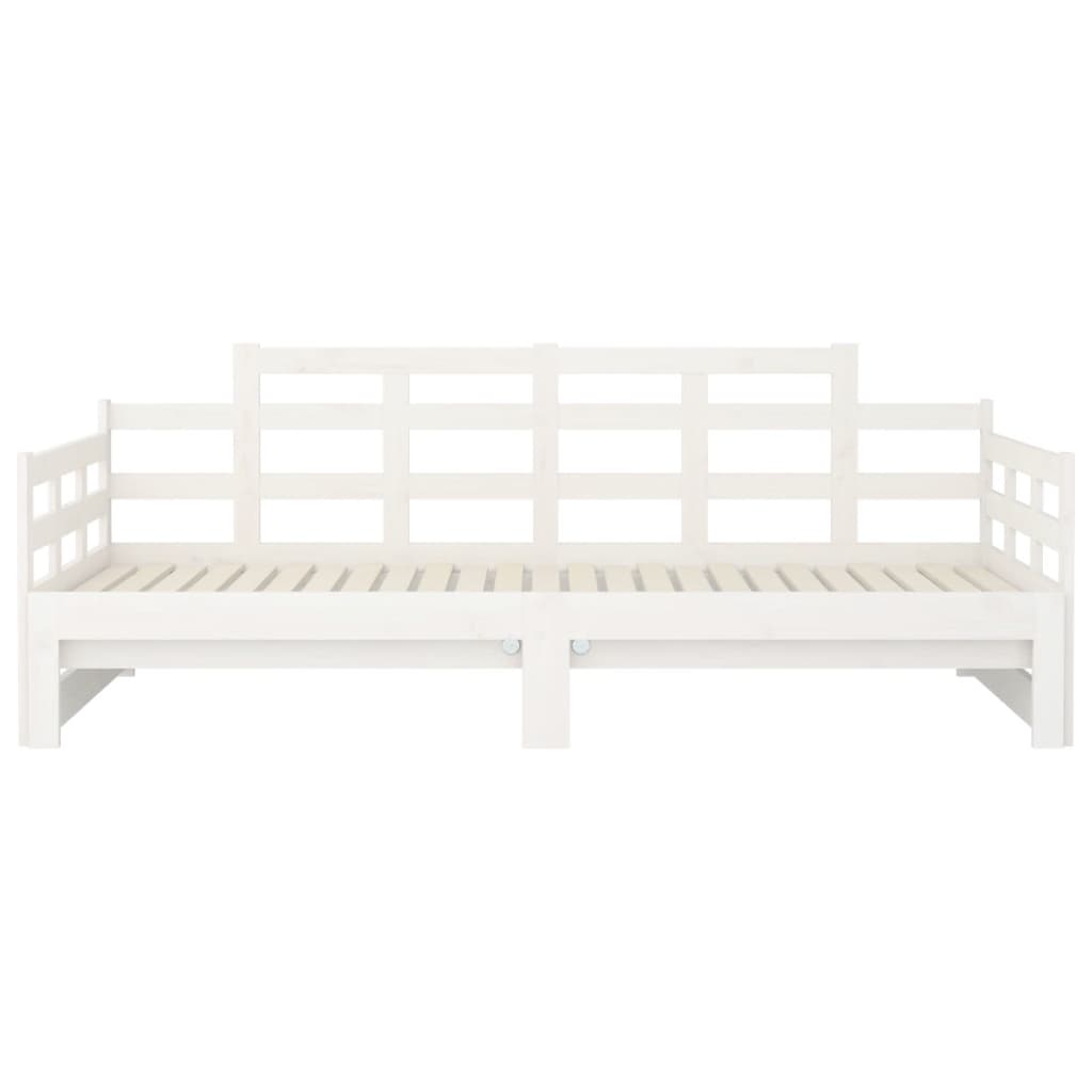 Lit de repos extensible en pin massif blanc 2x(80x200) cm