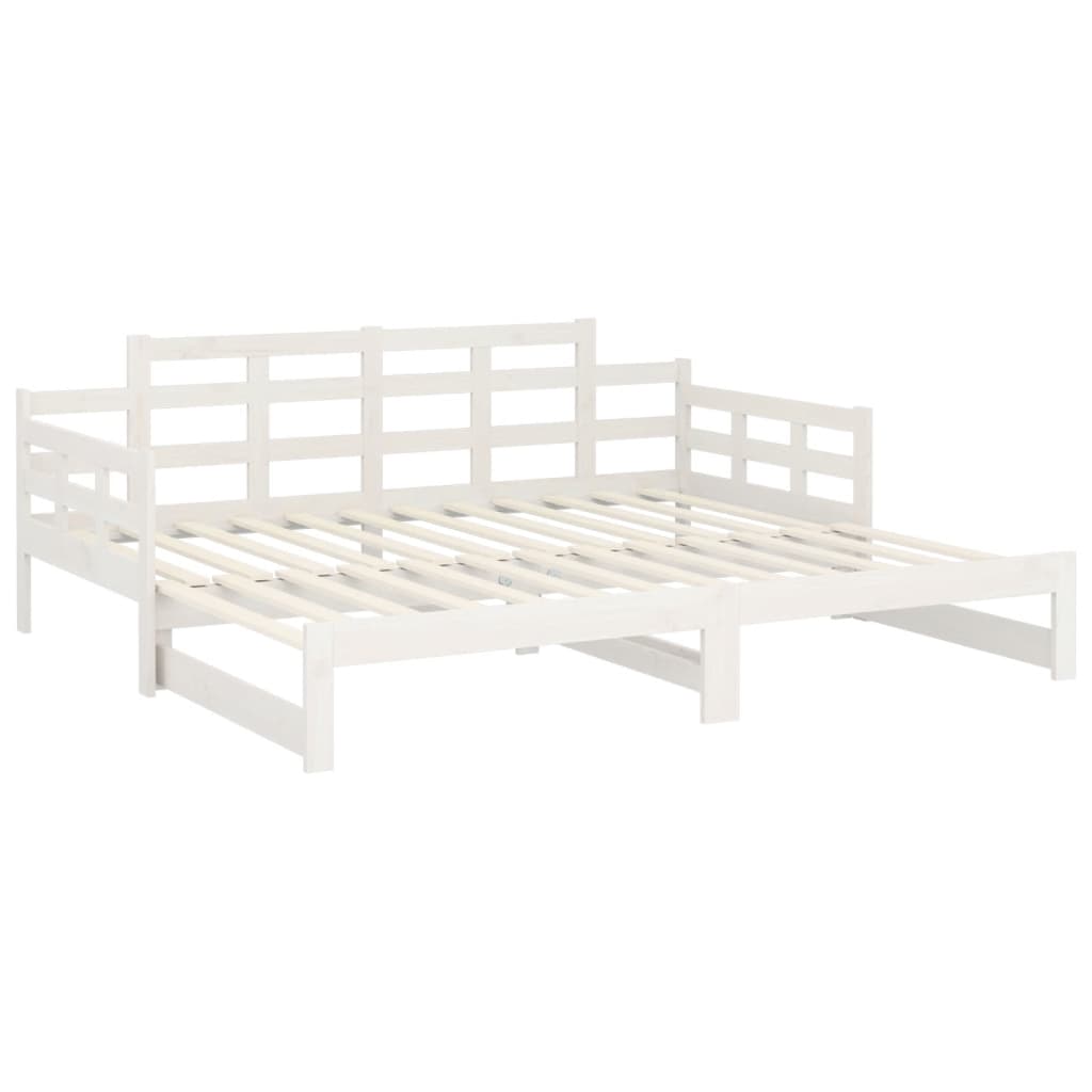 Lit de repos extensible en pin massif blanc 2x(90x190) cm