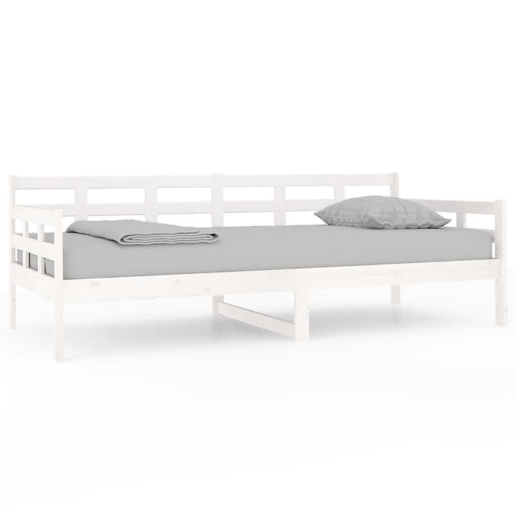 Lit de repos en pin massif blanc 90x200 cm