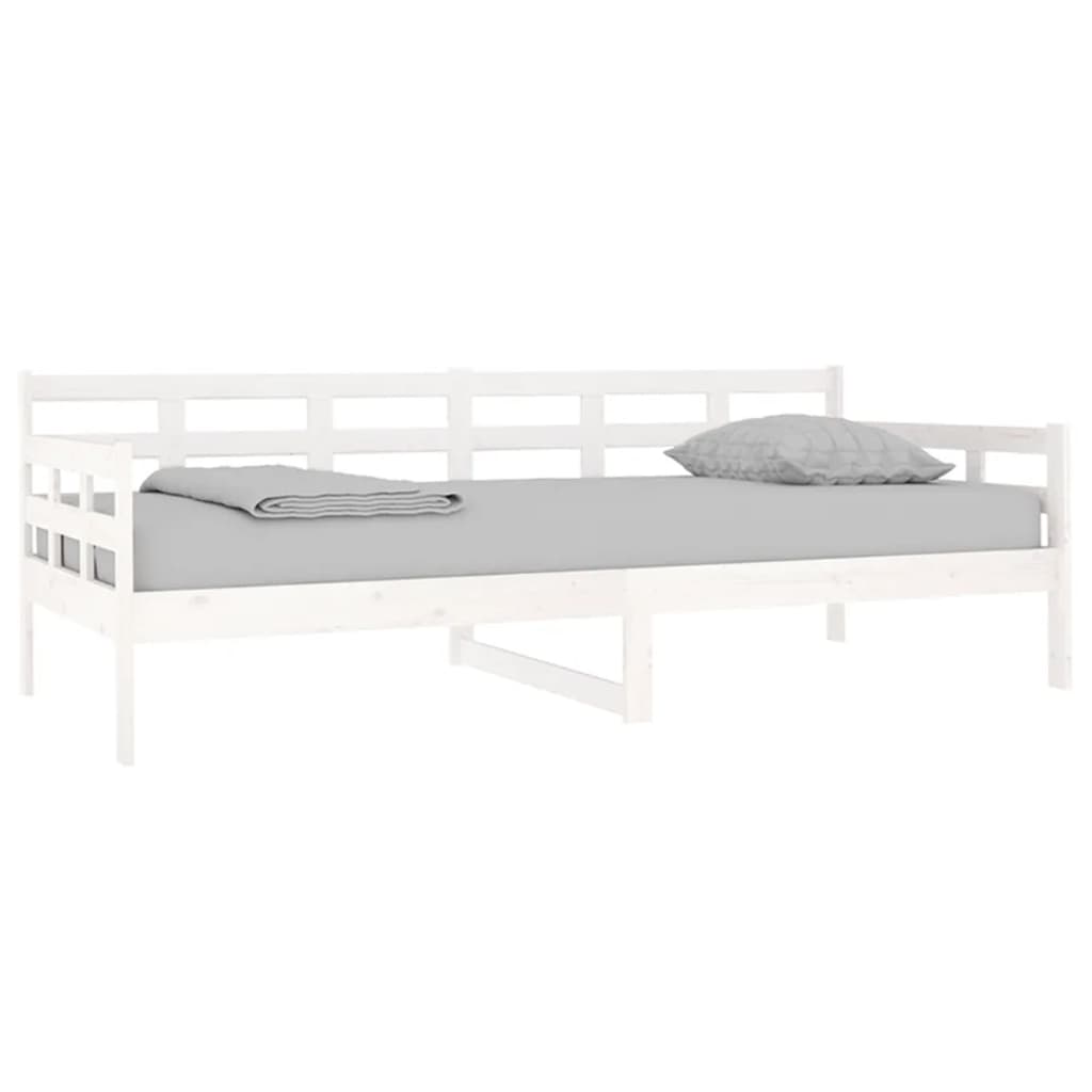 Lit de repos en pin massif blanc 90x200 cm