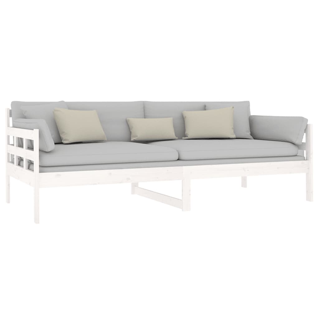 Lit de repos en pin massif blanc 90x200 cm