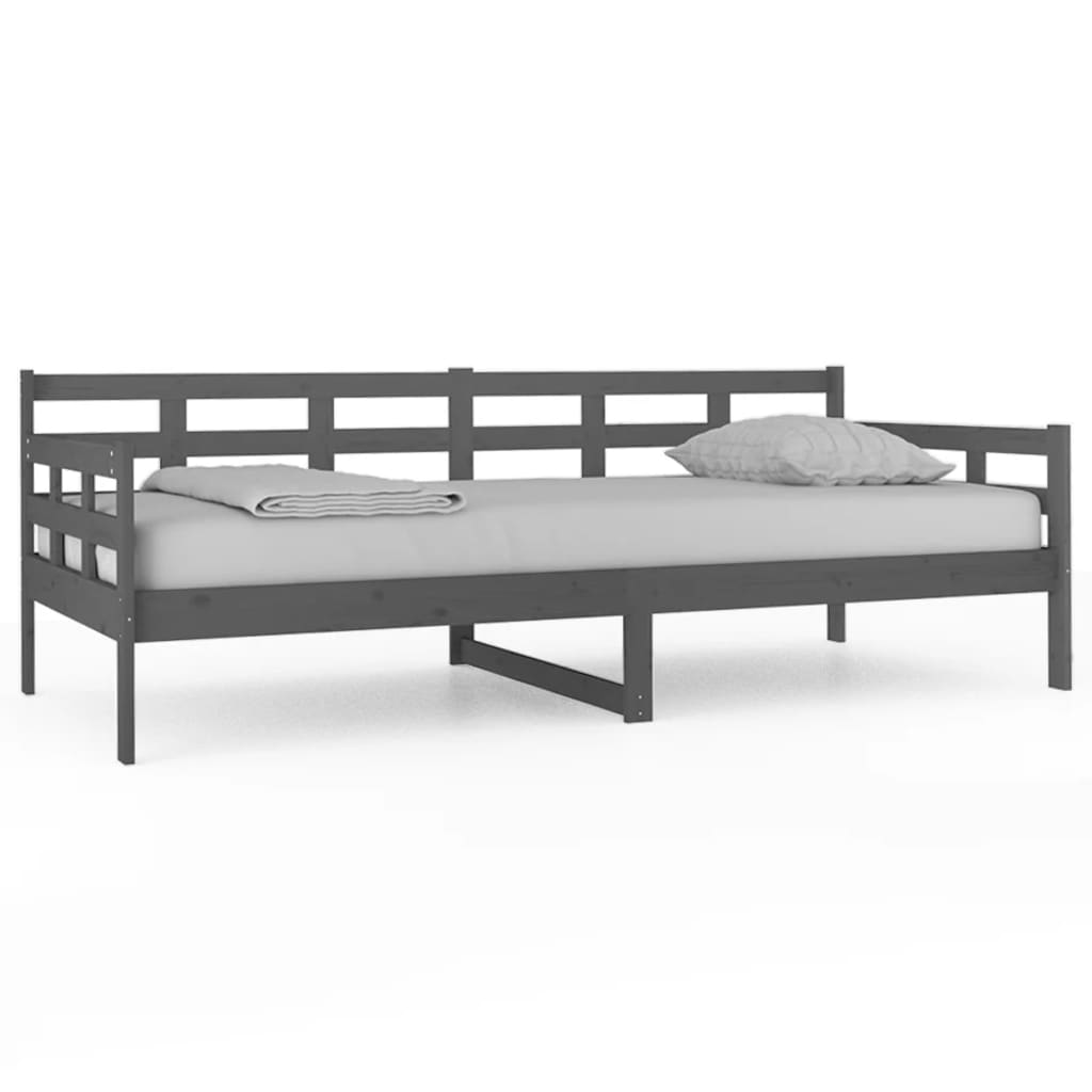 Lit de repos en pin massif gris 90x200 cm