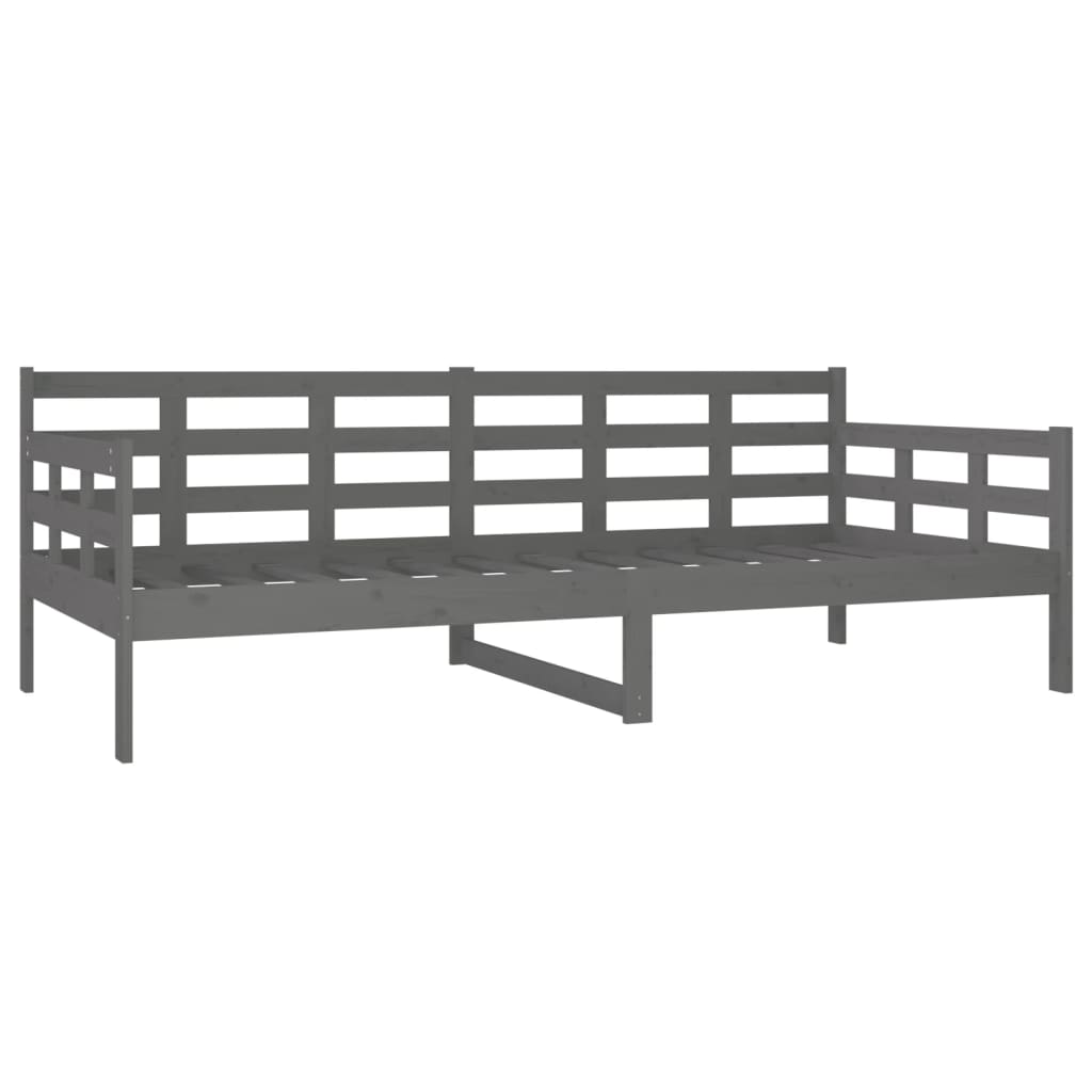 Lit de repos en pin massif gris 90x200 cm