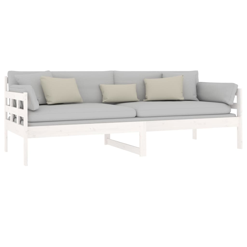 Lit de repos en pin massif blanc 80x200 cm