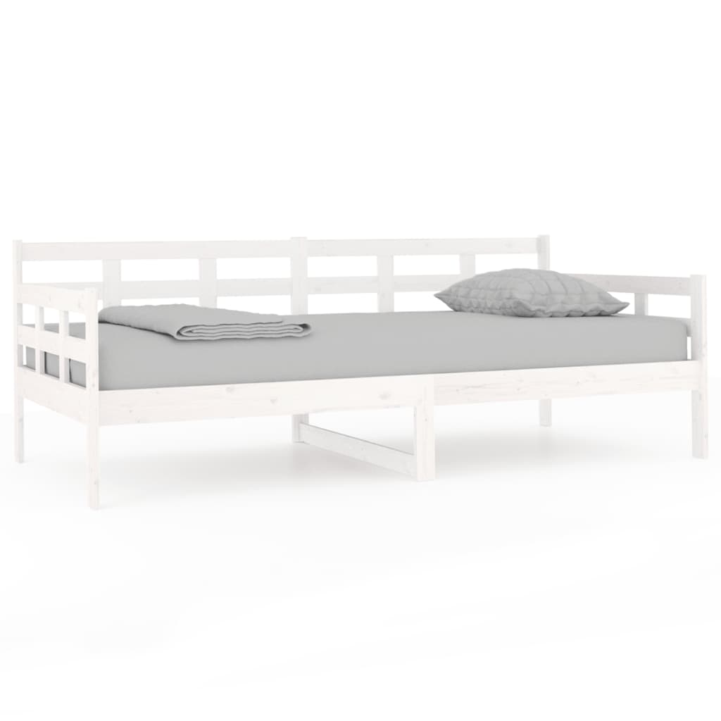 Lit de repos en pin massif blanc 90x190 cm