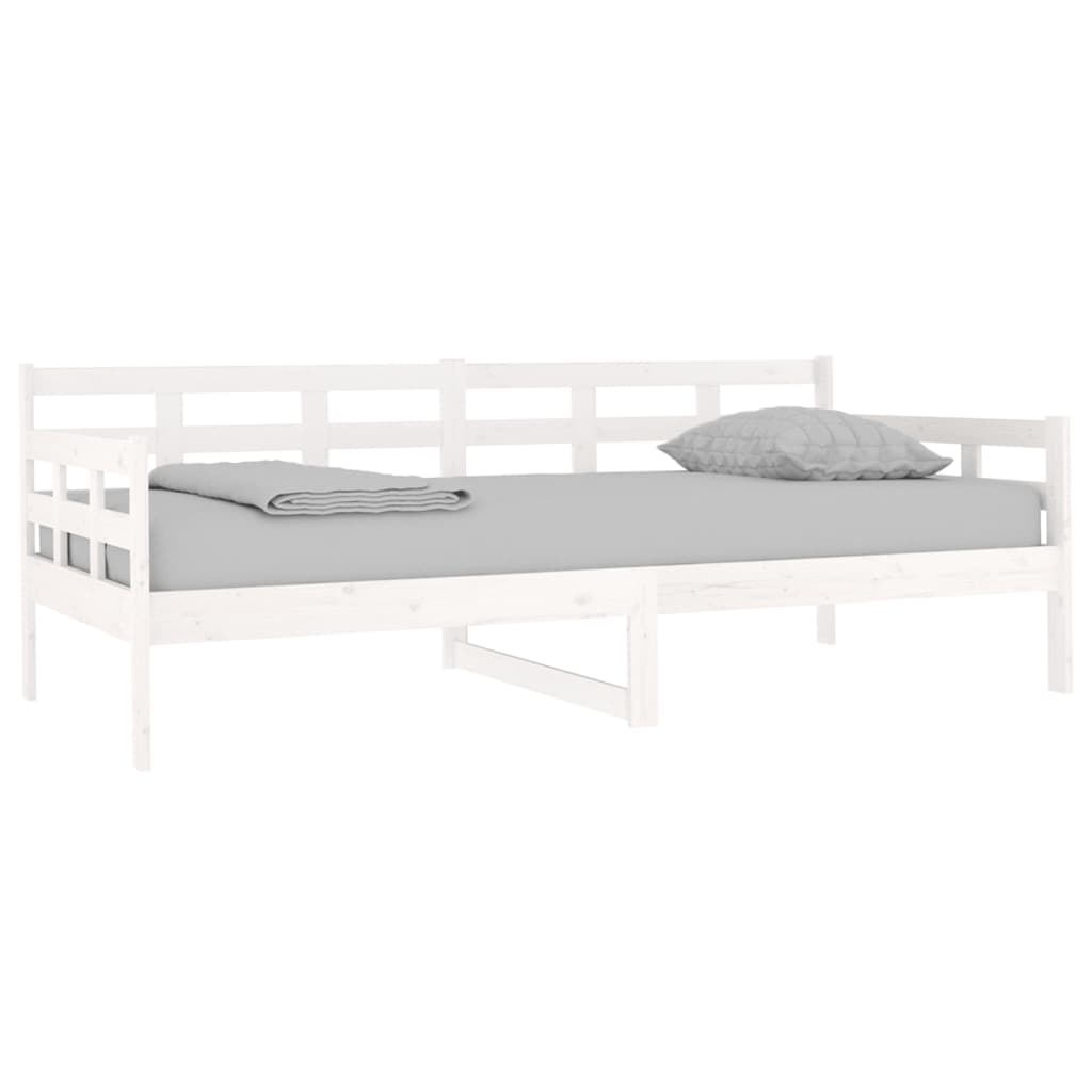 Lit de repos en pin massif blanc 90x190 cm