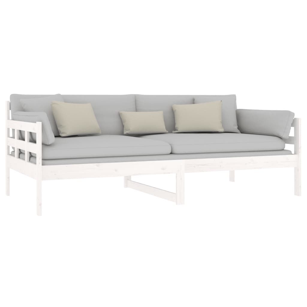 Lit de repos en pin massif blanc 90x190 cm