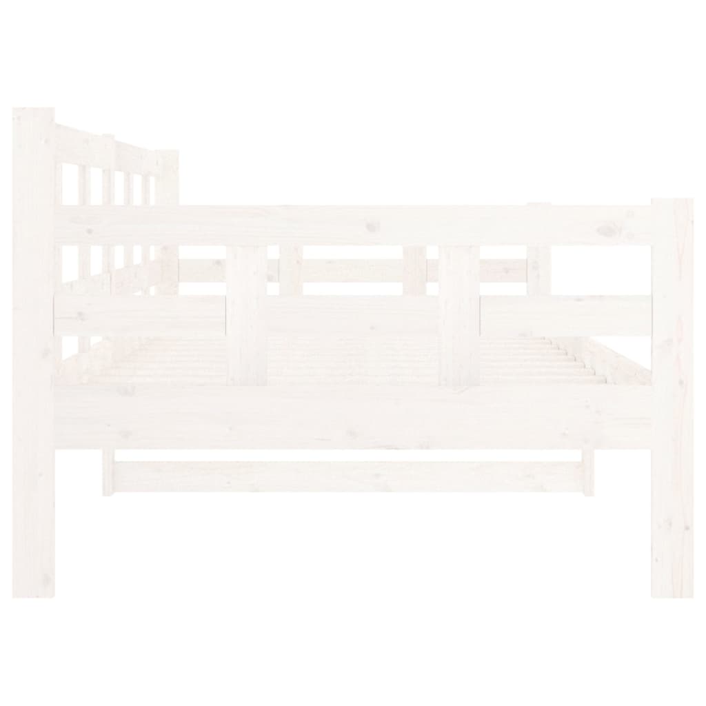 Lit de repos en pin massif blanc 90x190 cm