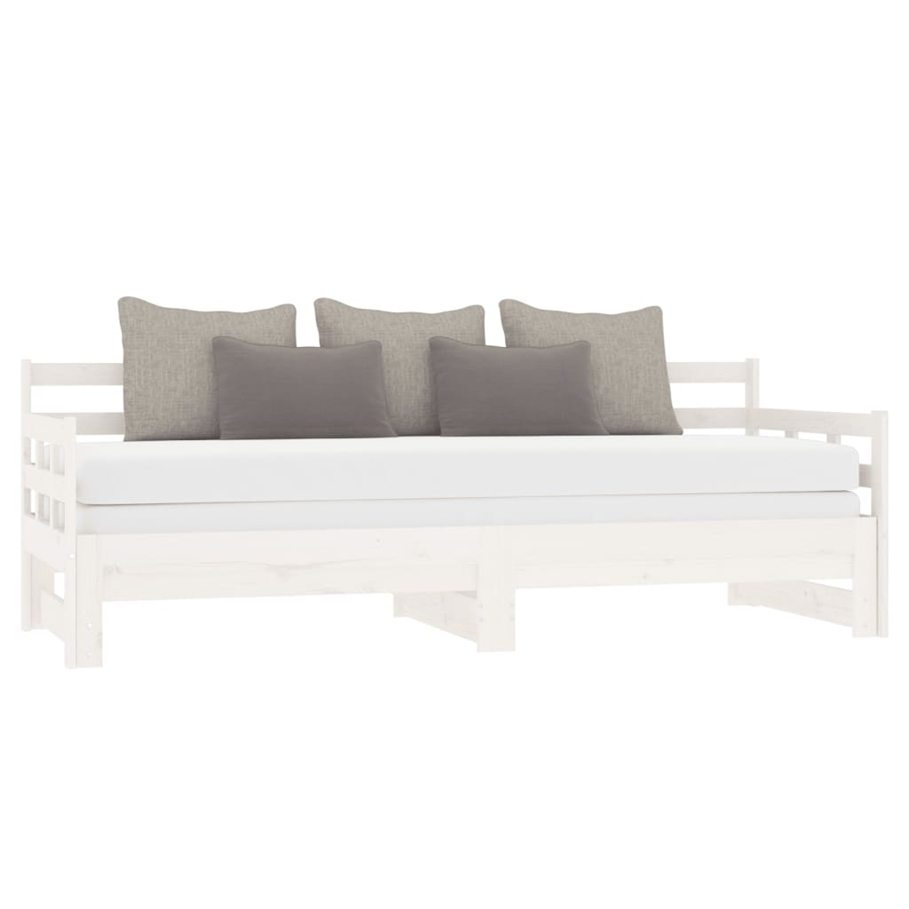 Lit de repos extensible en pin massif blanc 2x(90x200) cm