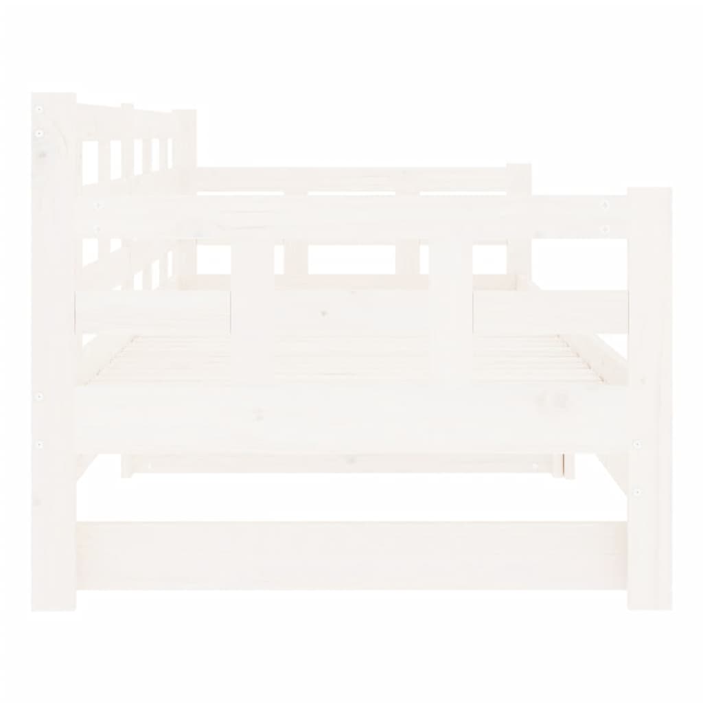 Lit de repos extensible en pin massif blanc 2x(90x200) cm