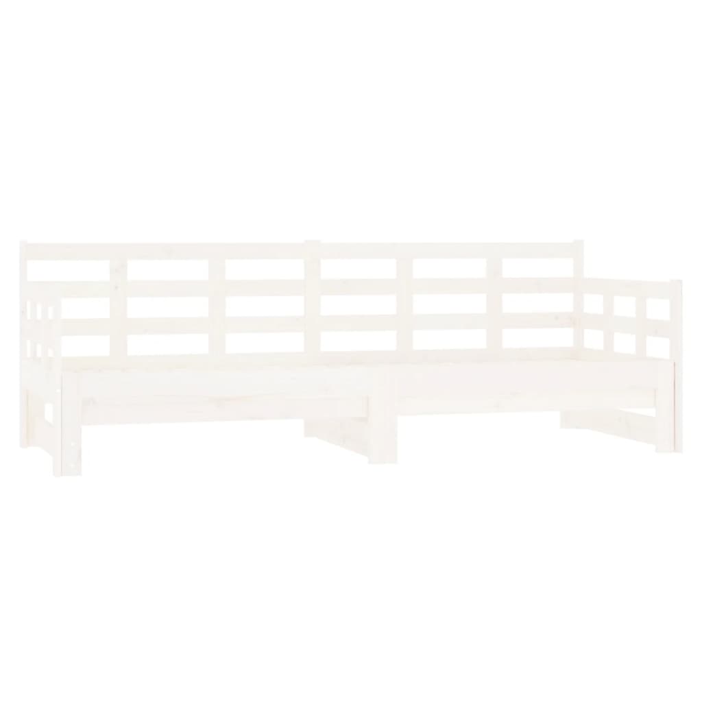 Lit de repos extensible en pin massif blanc 2x(80x200) cm