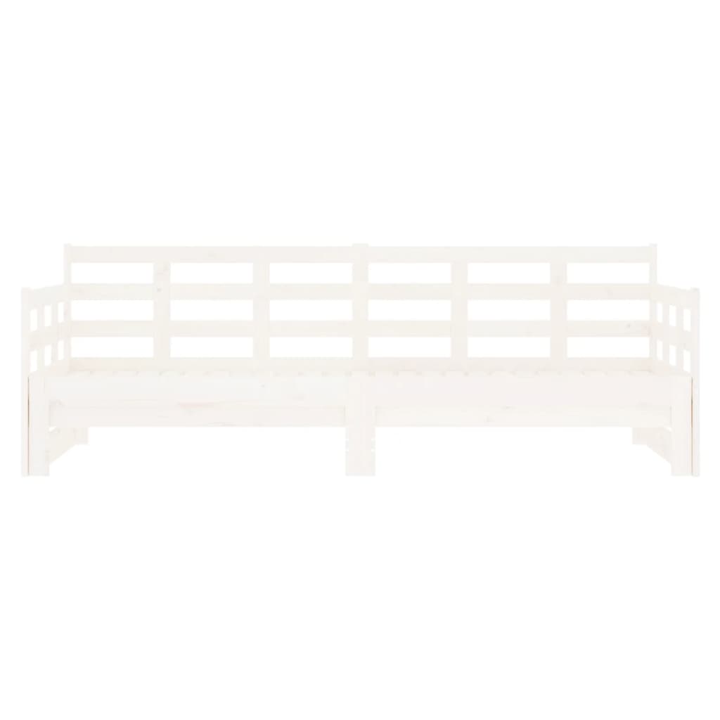 Lit de repos extensible en pin massif blanc 2x(80x200) cm