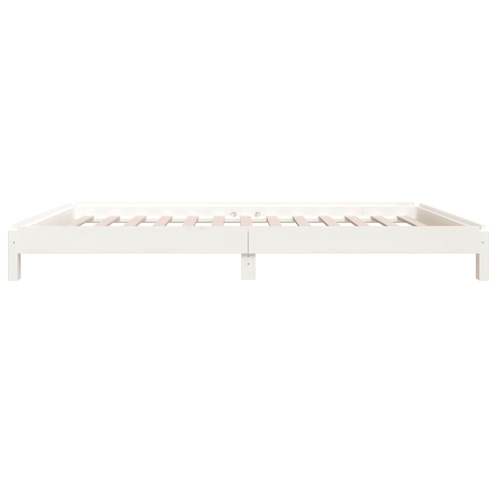 Lit empilable blanc 90x190 cm en pin massif