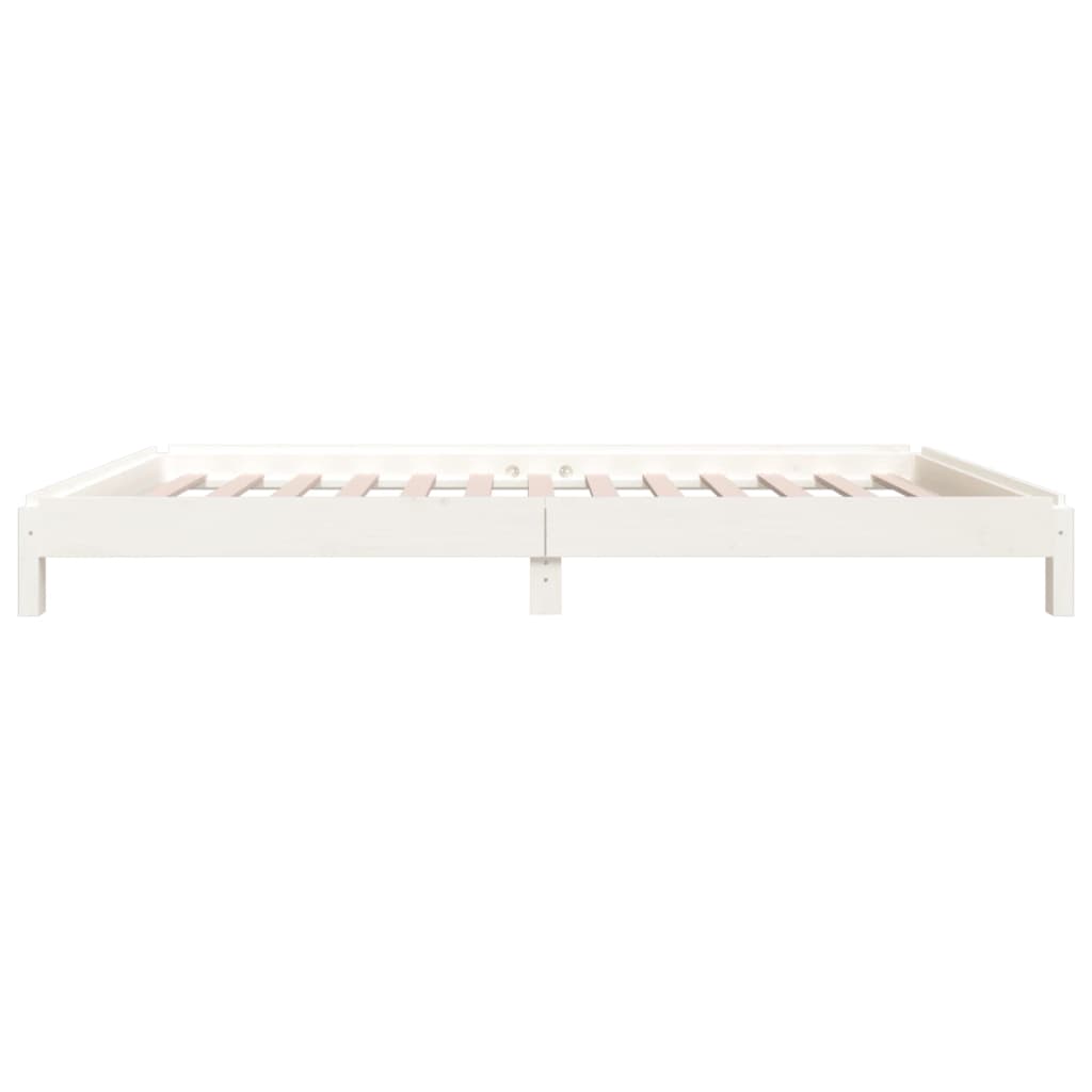 Lit empilable blanc 75x190 cm en pin massif