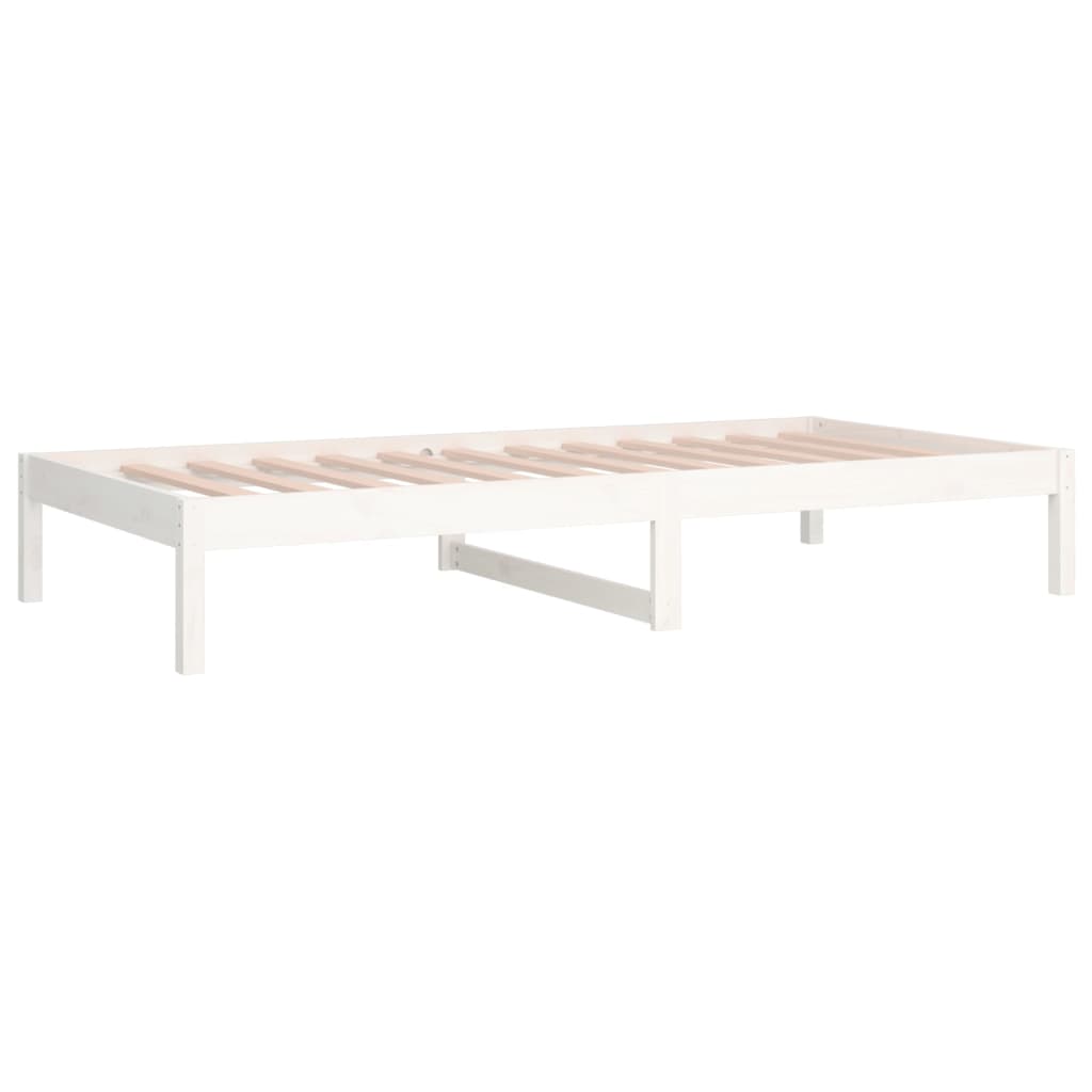 Lit de repos blanc 90x200 cm en bois de pin massif