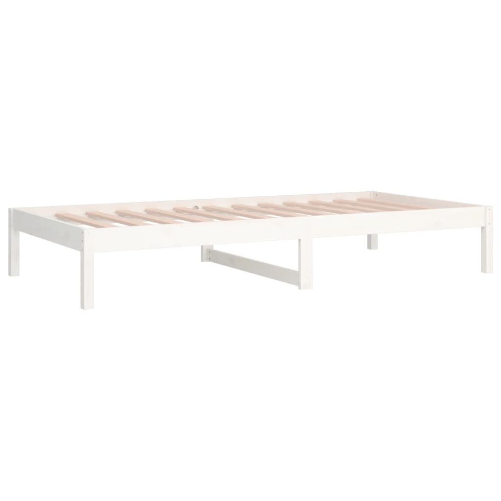 Lit de repos blanc 90x190 cm en bois de pin massif