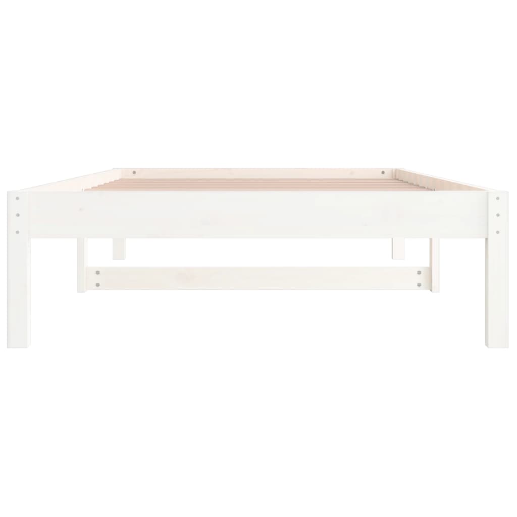 Lit de repos blanc 90x190 cm en bois de pin massif