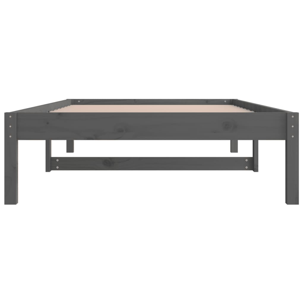 Lit de repos gris 90x190 cm en bois de pin massif