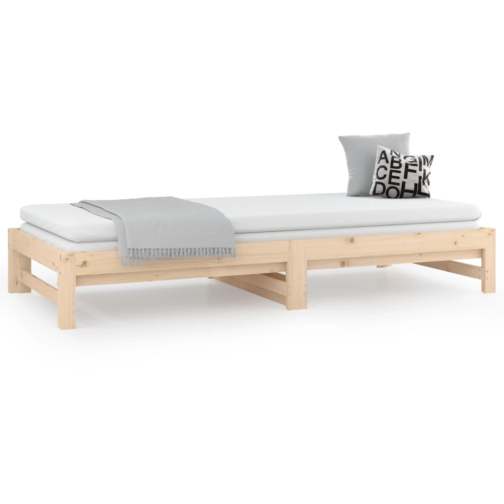 Lit de repos extensible 2x(80x200) cm en bois de pin massif