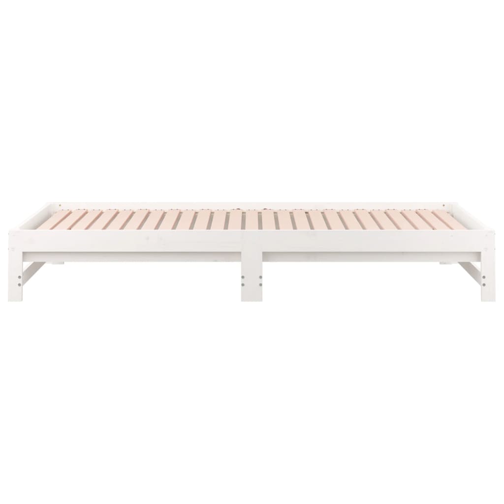 Lit de repos extensible blanc 2x(90x190) cm en bois de pin massif