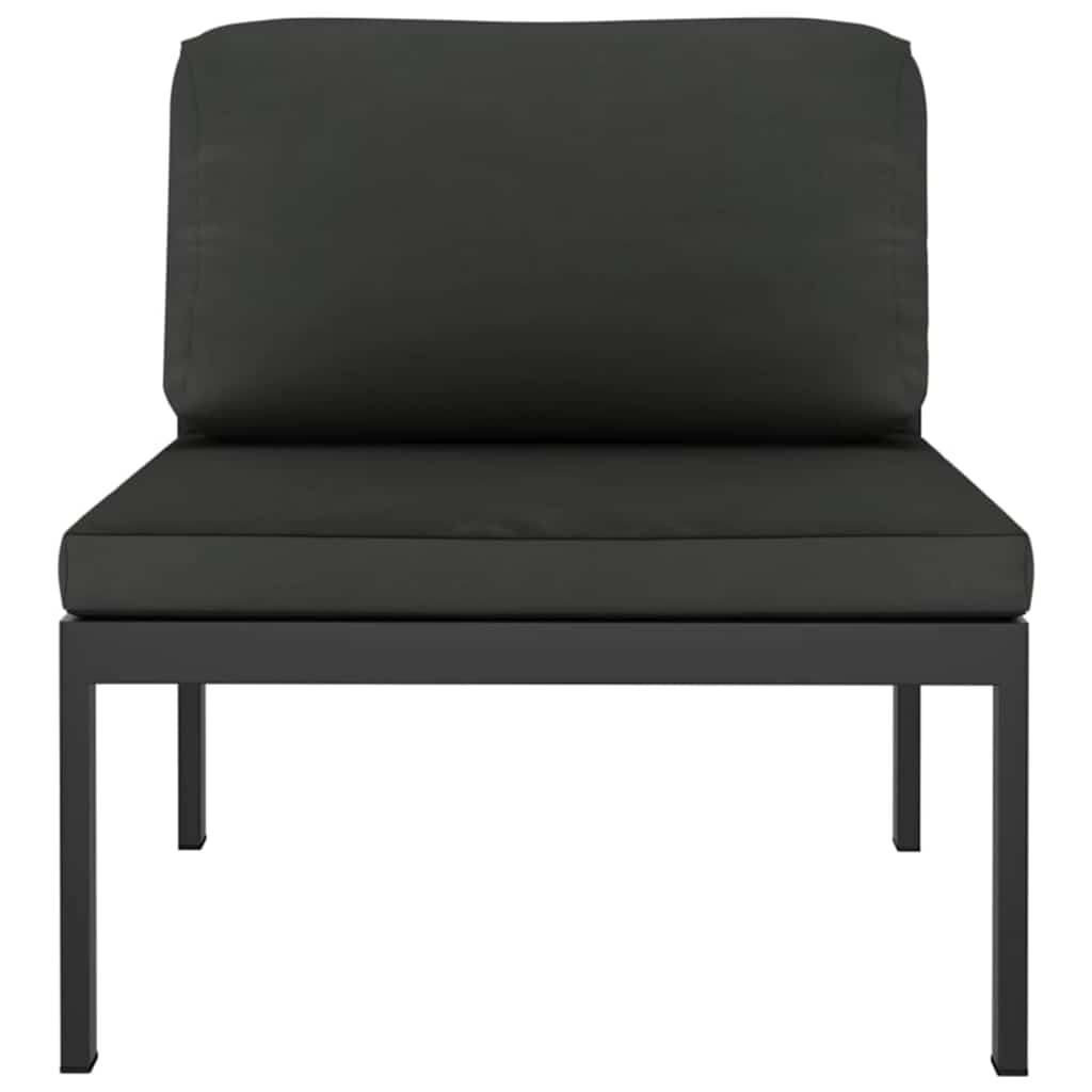 6-tlg. Garten-Lounge-Set mit Kissen Aluminium Anthrazit