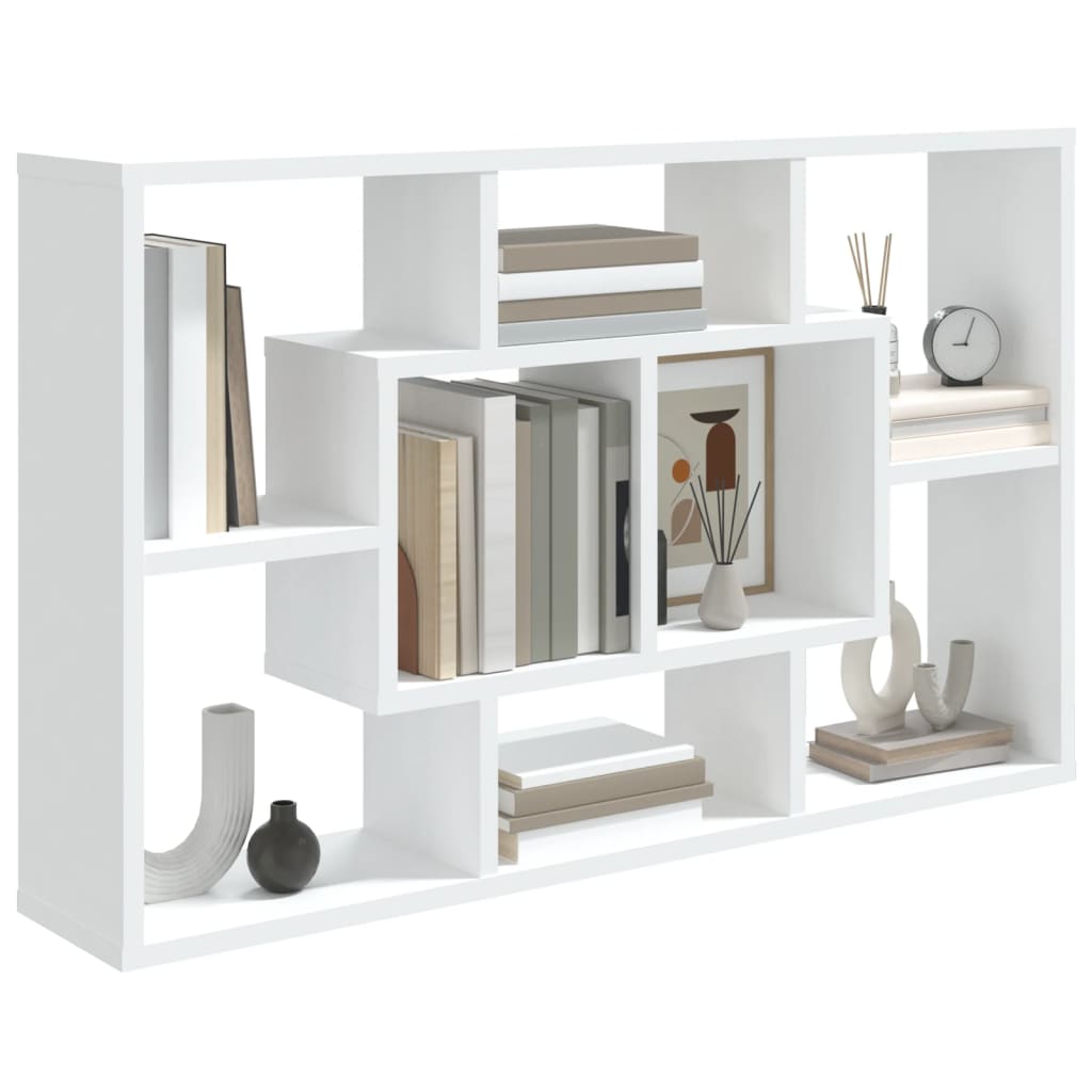 Wall shelf white 85x16x52.5 cm wood-based material
