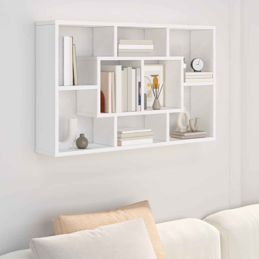 Wall shelf white 85x16x52.5 cm wood-based material