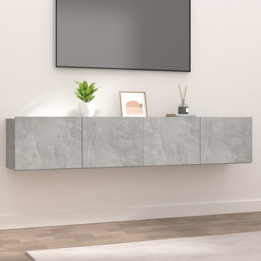 Meubles TV (2 pièces) gris béton 80 x 30 x 30 cm, matériau à base de bois