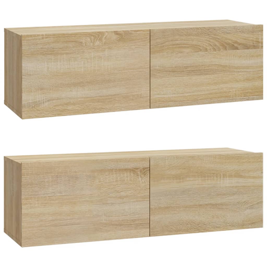 Armoires murales TV 2 pcs. Chêne Sonoma 100x30x30 cm matériau bois