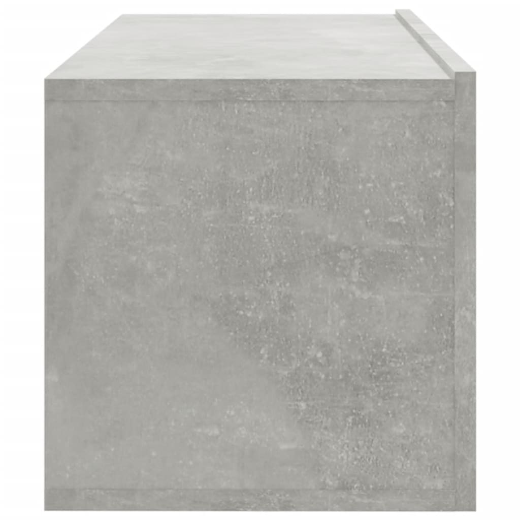 Meubles muraux TV 2 pièces. Matériau bois gris béton 100x30x30 cm.