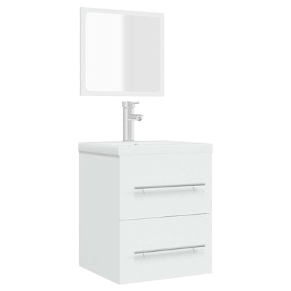 Badschrank mit Spiegel Weiß 41x38,5x48 cm