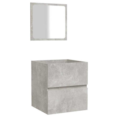 Badschrank mit Spiegel Betongrau Holzwerkstoff
