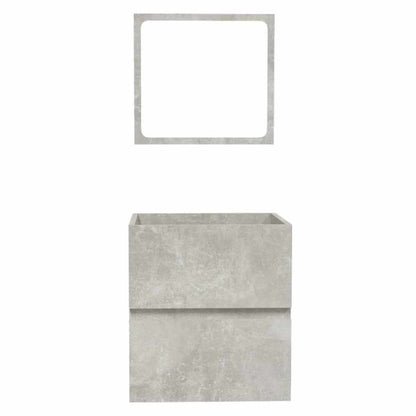 Badschrank mit Spiegel Betongrau Holzwerkstoff