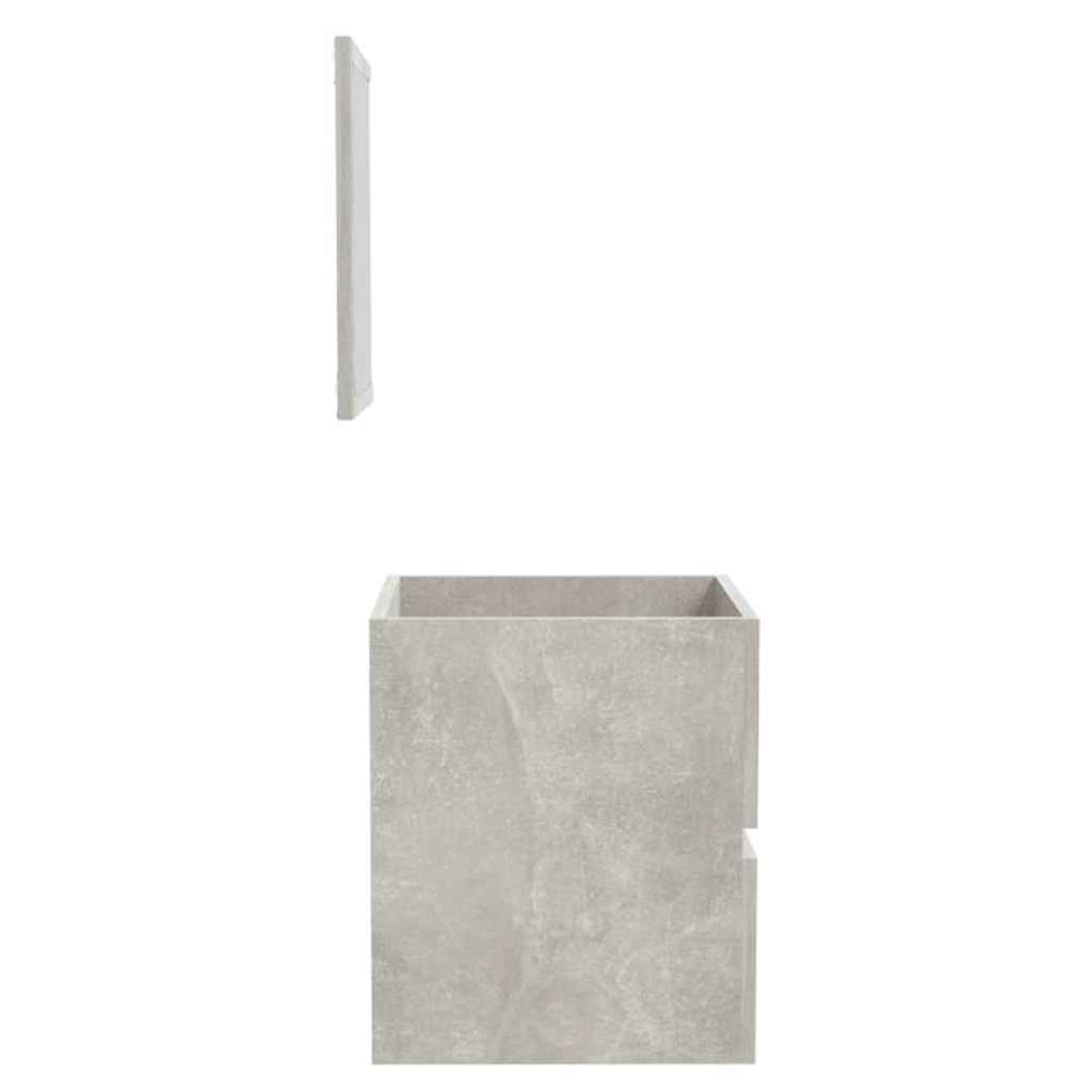 Badschrank mit Spiegel Betongrau Holzwerkstoff