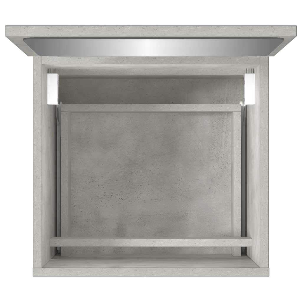 Badschrank mit Spiegel Betongrau Holzwerkstoff