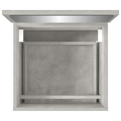 Badschrank mit Spiegel Betongrau Holzwerkstoff