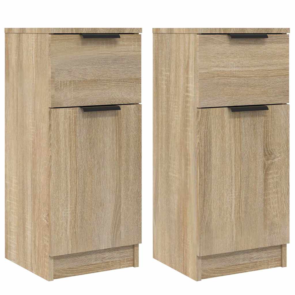 Sideboards 2 Stk. Sonoma-Eiche 30x30x70 cm Holzwerkstoff