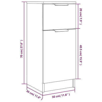 Sideboards 2 Stk. Sonoma-Eiche 30x30x70 cm Holzwerkstoff