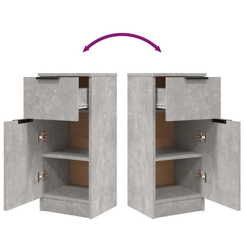 Sideboards 2 Stk. Betongrau 30x30x70 cm Holzwerkstoff