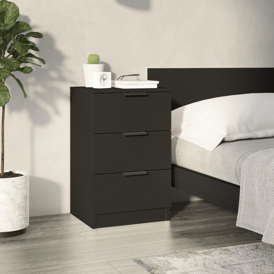Bedside table black 40x36x65 cm